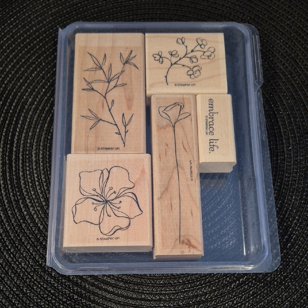 STAMPIN' UP! Retired 2008 'Embrace Life' Stamp Set, Set of 5 Stamps - Picture 1 of 8